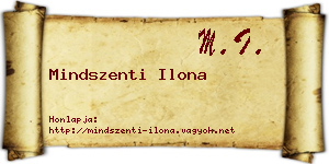 Mindszenti Ilona névjegykártya